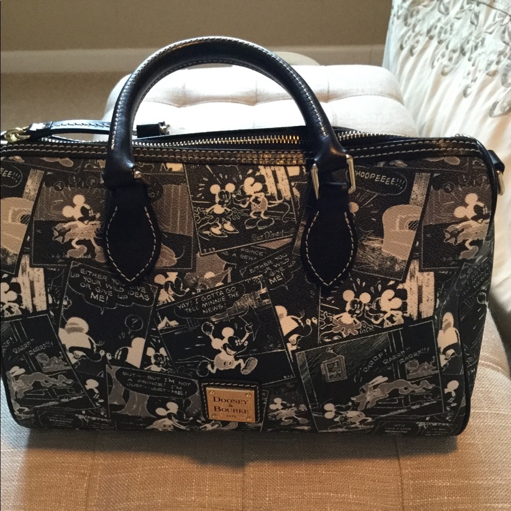 Dooney & Bourke Black Comic Print Women's Bag, Wallet Included